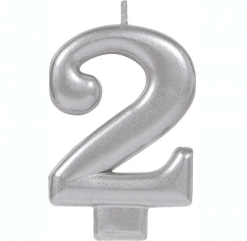 Metallic Silver Candle - No 2
